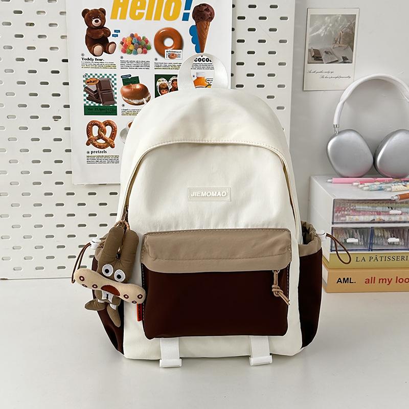 Schoolbag Korean Ins Simple and Versatile Commuter Backpack, Junior High School Girls and College Students Backpacking Travel Lightweight New 