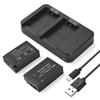 Camera LP E17 Battery & Charger Kit with 2 slot Battery Charger + 2pcs LP E17 Batteries 7.2V 1400mAh + USB Charging