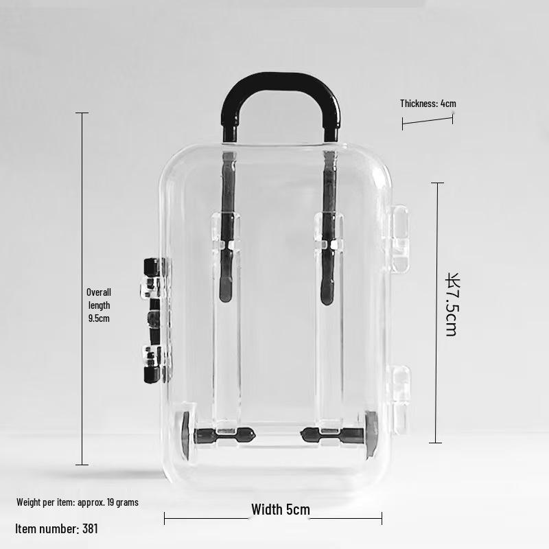 Cute Cartoon Number Jewelry Trolley Case: Transparent, Retractable Mini Storage Box
