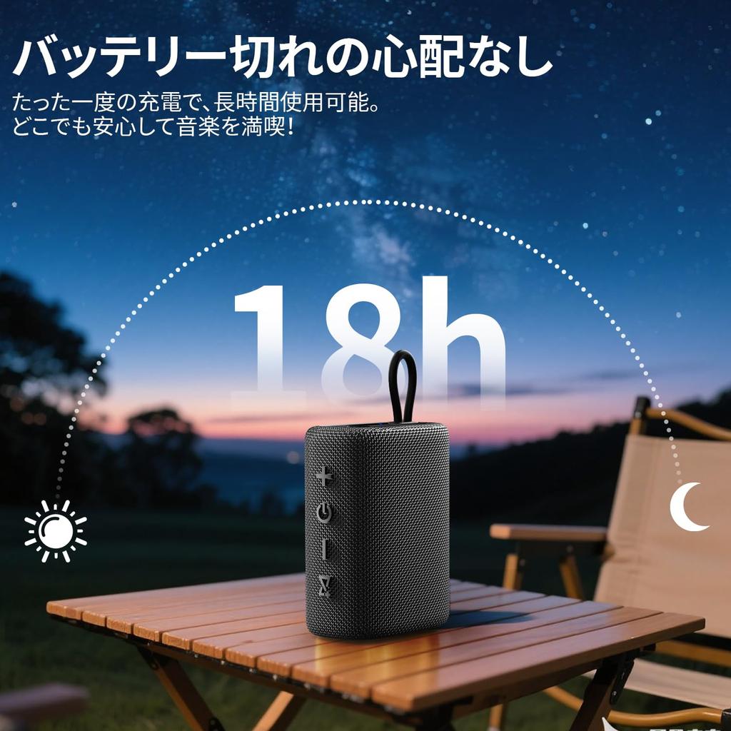 Portable Bluetooth TWS 18 Hours of Continuous Compatible with Compact, Speaker, Desobry, Playback, USB/Type-C Charging, Android/IOS