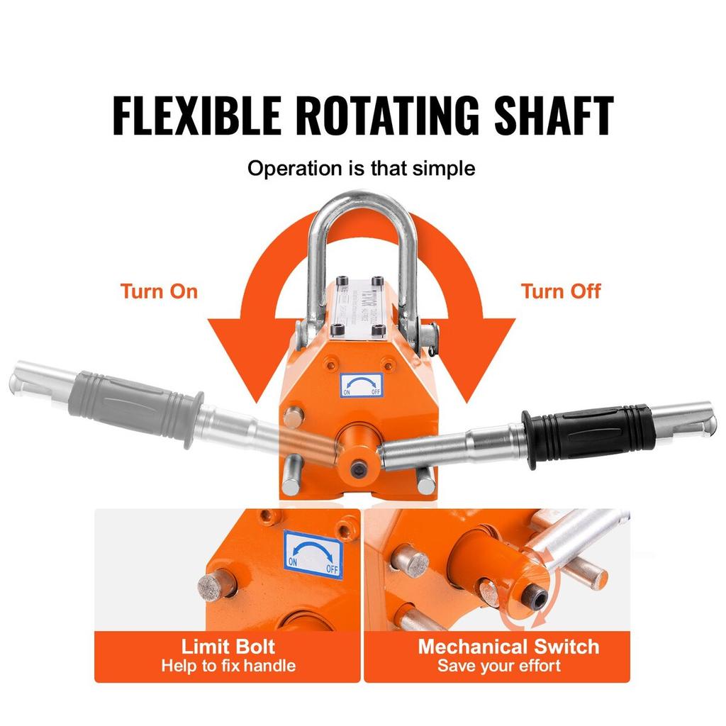 Magnetic Lifter, 880 lbs/400 kg Pulling Capacity, 2.5 Safety Factor, Neodymium & Steel, Lifting Magnet with Release, Permanent Lift Magnets, Heavy
