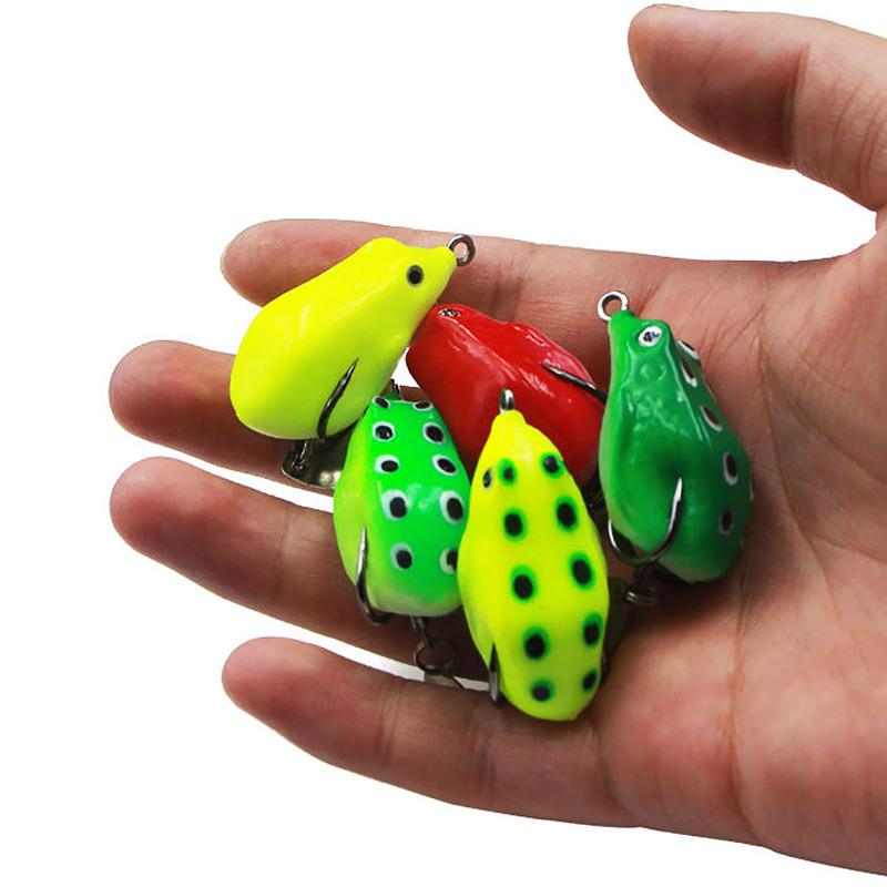 4cm 6g Mini Frog Fake Lure Portable Colorful Outdoor Double Hook Silicone Lure Bait Fishing Gear