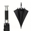 Premium Long Handle Parasol Windproof Solid Color Black Glue Sun Umbrella Elegant Sun Shade for Business Commute Driving Golf
