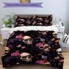 3pcs Skull Floral Pattern Bedding Set, Ideal for Home Use, Suitable for Bedroom Decor (1*Duvet Cover + 1/2*Pillowcases, No Core) Yy250821189