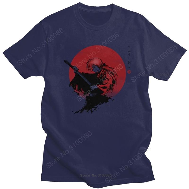 Rurouni Kenshin T Shirts Men Short Sleeve Leisure Anime Manga Himura Kenshin Swordsman Samurai X Tshirt Cotton Fans Tee Top Gift