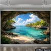 2D Natural Cliff Cave Island Sea Outdoor Maternity Photography Backdrop Decor