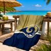 Rams Football Team Spirit Printed Microfiber Beach Towel, Soft And Absorbent, Quick-Dry, Ideal for Summer Travel, Beach Essential, Swimming Pool
