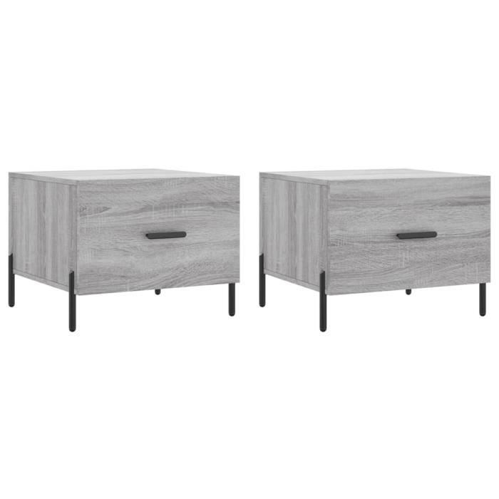 VidaXL Coffee Tables 2 Pcs Sonoma Grey 50x50x40 Cm Engineered Wood 829425