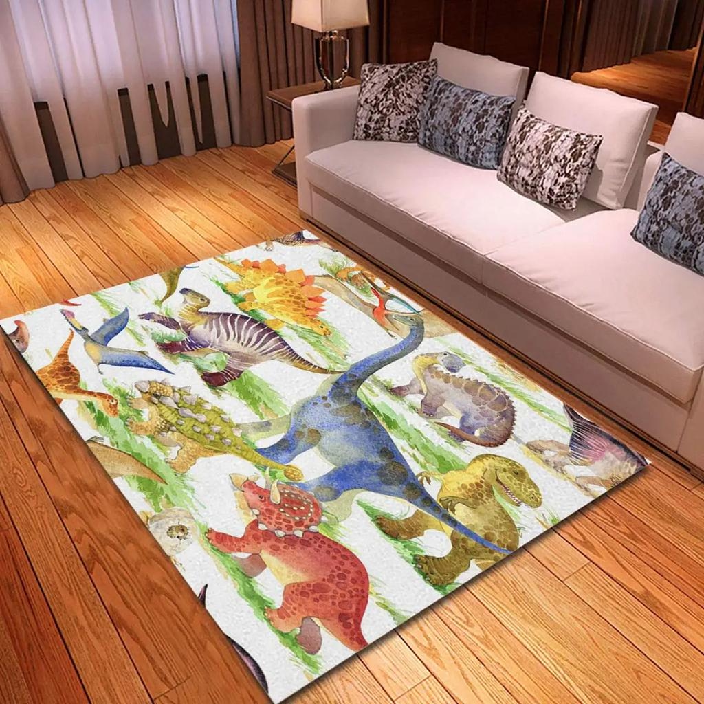 Cartoon dinosaur carpet children's room bedside soft non-slip floor mat game crawling floor mat home decoration carpet door mat