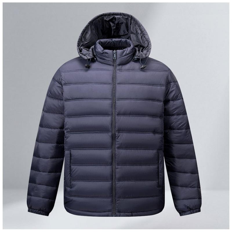 Autumn and Winter Men's Solid Color Zipper Pocket Cardigan Hooded Warm Casual Cotton Jacket Top