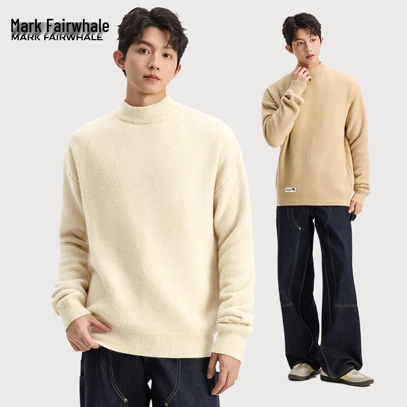 Mark Fairwhale Men's Half-Turtleneck Fleece Lined Sweater