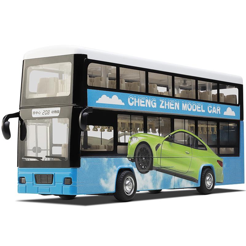 1/50 Bus Turistico di Lusso Giocattolo Diecast Modello Miniatura Pull Back Suono & Luci Collezionabile Educativo Regalo Per Ragazzo Bambini