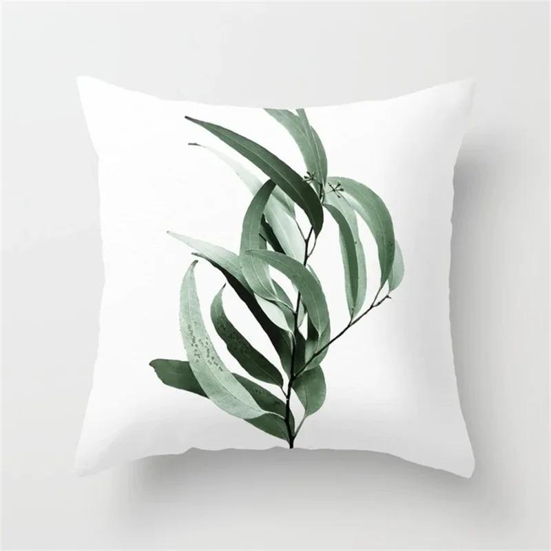 Palm Leaf Tropical Style Pillowcase Living Room Office Home Pillowcase Car Ornaments