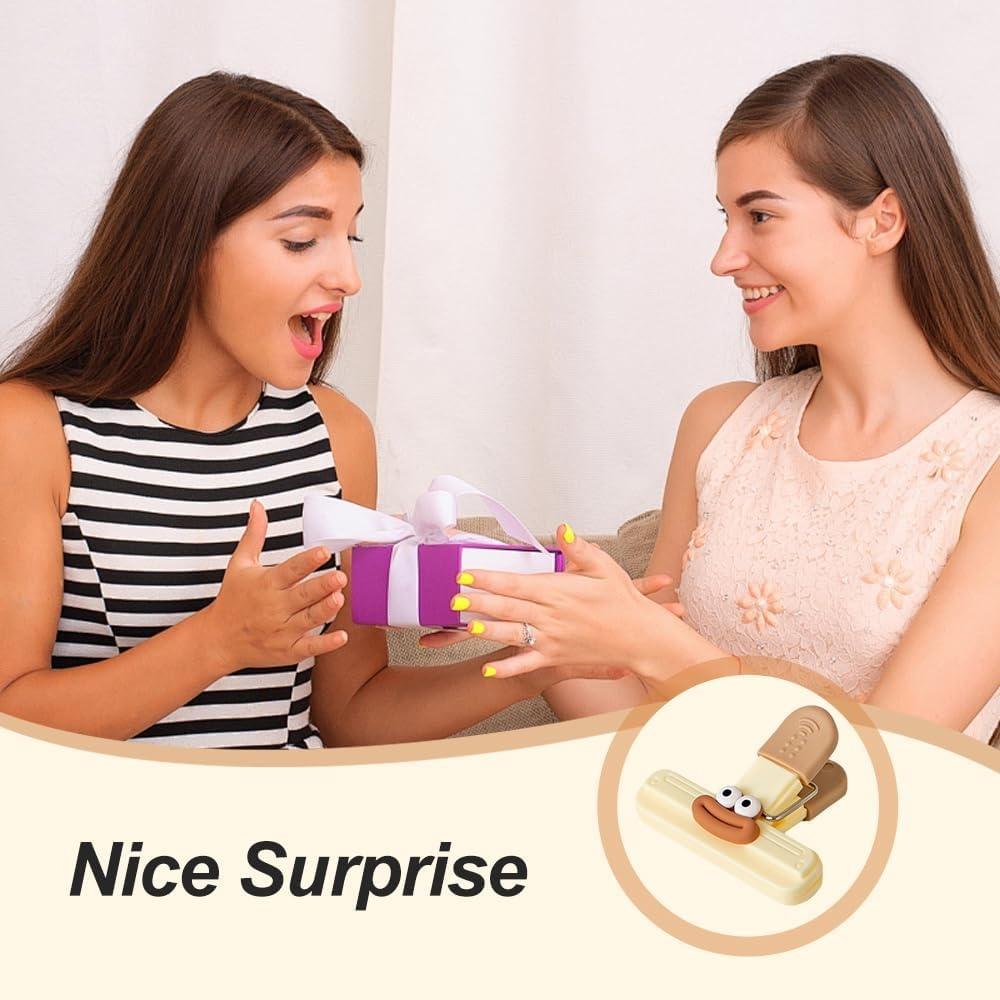 2pcs Creative Face Bag Sealing Clip Food Snack Clip Kitchen Tools Decorative Small Clip Refrigerator Plastic Food Bag Storage