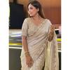 DESIGNER PARTY WEAR COLLECTION | Fendy Satin Silk Saree with Heavy Beads & Sequence Embroidery