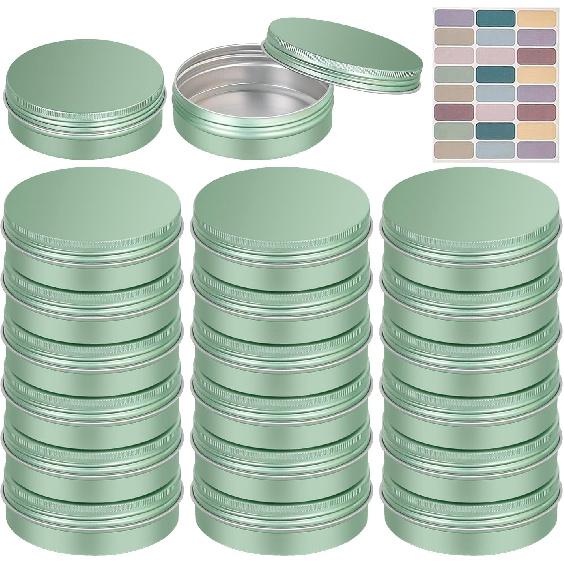 YQ 24 Pack 4 oz Tins for Salves, Round Aluminum Metal Tins with Lids, Empty 4oz Tins Containers Food Storage Containers, Salve Tins with Lids and