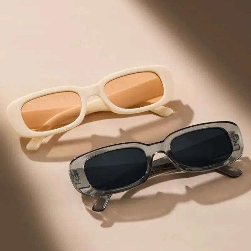 2Pcs Women Sports Glasses Vintage Mirrored Cat Eye Sunglasses Retro Small Frame Uv400 Eyewear Fashion Ladies Driver Goggles