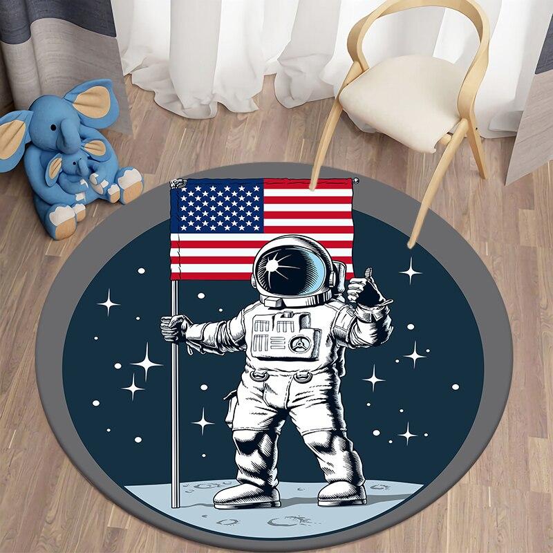 Astronaut Round Carpet for Living Room Rugs Bath Mat Area Rug Doormat Bedroom Children Carpet Alfombra Non-slip Floor Mat
