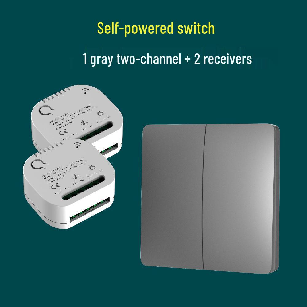 Întrerupător de lumină wireless cu auto-alimentare cu buton mare - Nu necesită cablare sau baterii