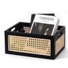 Úložný box z masivního dřeva Retro Stolní Imitace Ratanový koš Kniha Svačiny Drobnosti Kosmetika Organizér Boxy Domácí Dekorace Koš