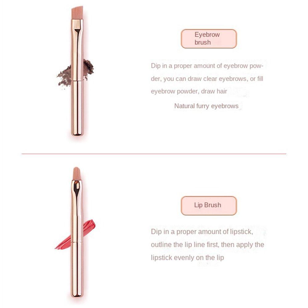 Splicing 5 In 1 Makeup Brush Multifunctional Dustproof Lip Gloss Brush Eye Shadow Applicator with Protect Cap