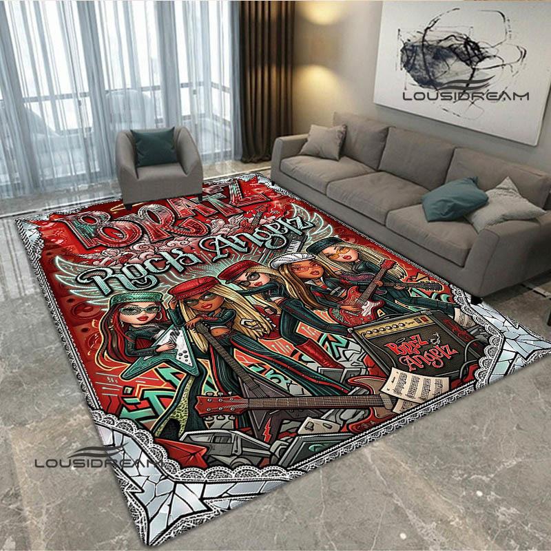 Bratz kawaii printed carpet Non-slip carpet outdoor carpets area rug Home bedroom decor rug for bedroom birthday gift