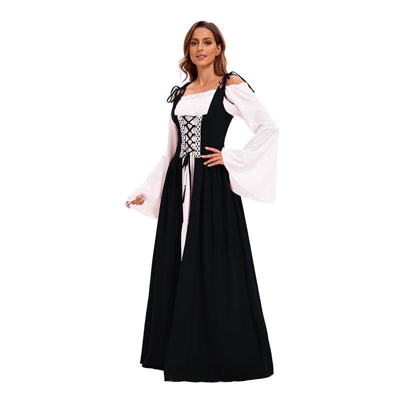 CosplayS-1XL Plus Médiéval Vintage Cour Reine Longue Robe Bal Fête Scène Performance Costume