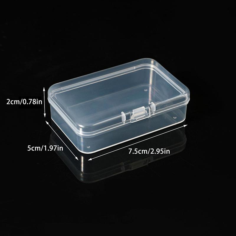 

10 шт. Прямокутна прозора пластикова коробка Коробка для зберігання ювелірних виробів, листівок, канцелярського приладдя Коробка для зберігання дрібних предметів