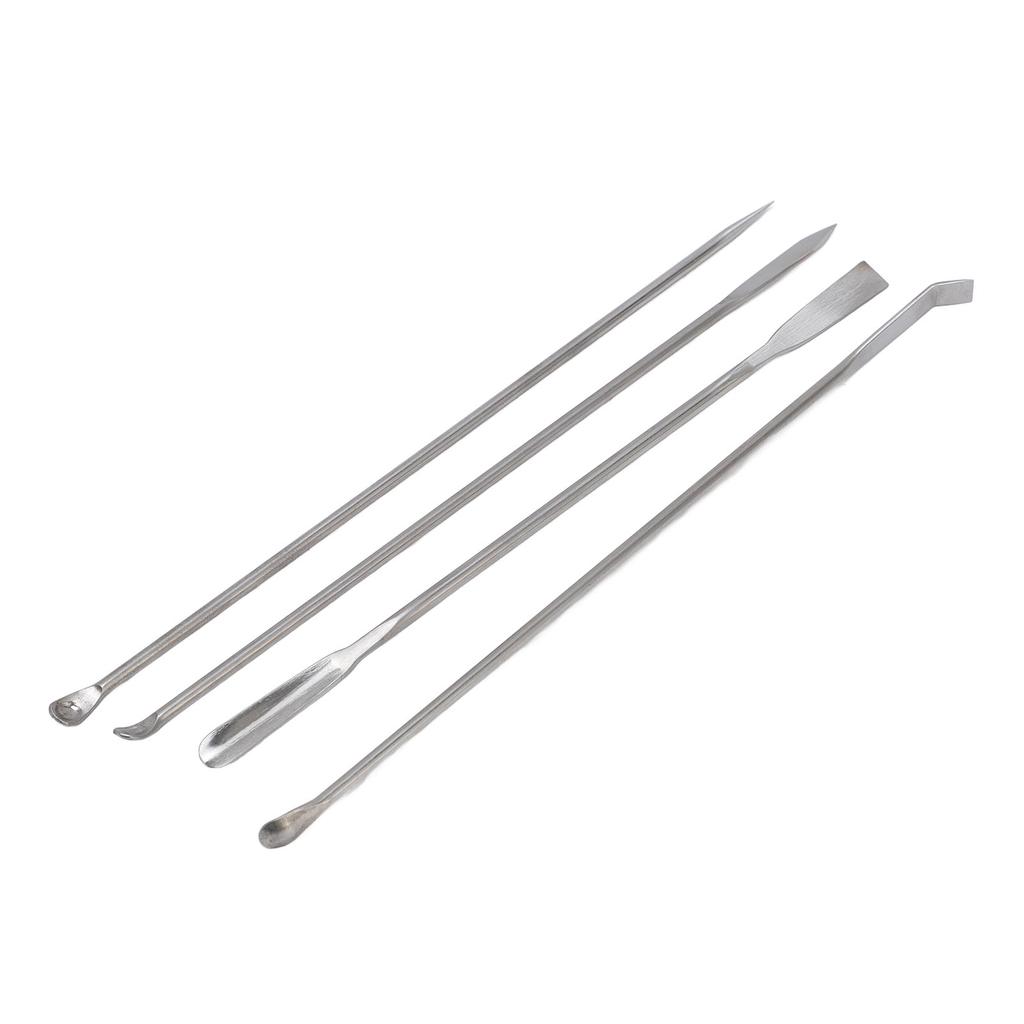 4Pcs Laboratory Spatula Set 304 Stainless Steel Micro Spoon for Mixing with Storage Bag