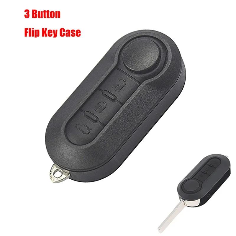 For Fiat Ducato Doblo 500 500L Punto Bravo Panda 3 Button Remote Car Key Case Replacement Sip22 Auto Floding Key Shell Cover