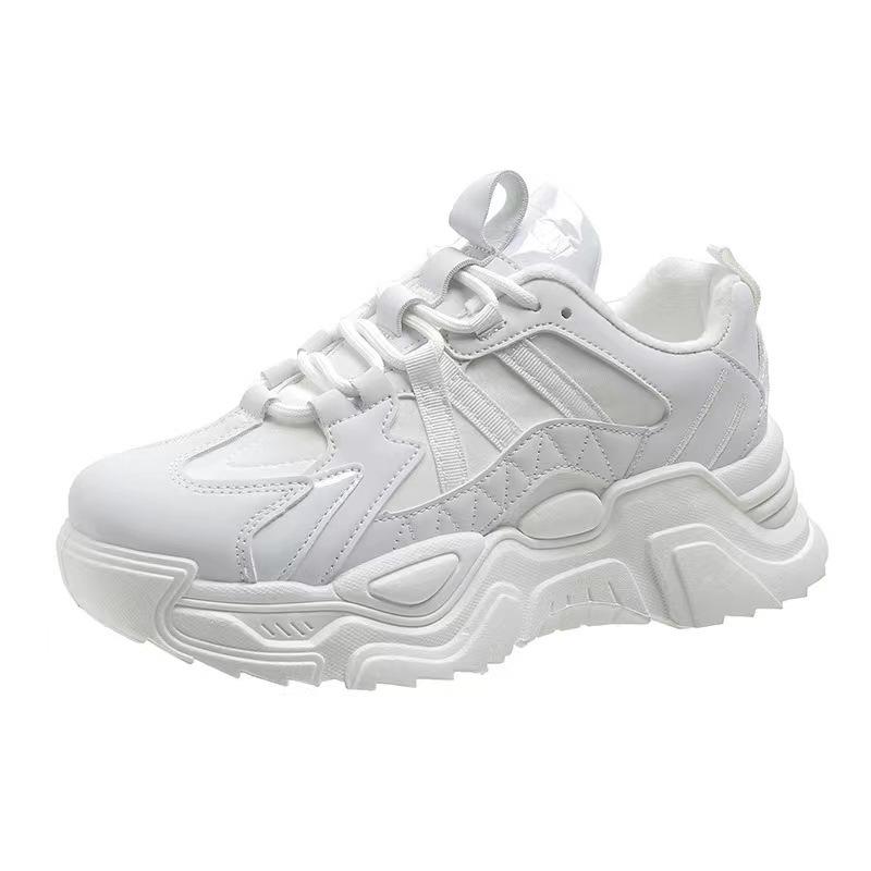 Casual Simple Fashionable Solid Color Design Trendy Sports Shoes Thick Soled Women's Shoes