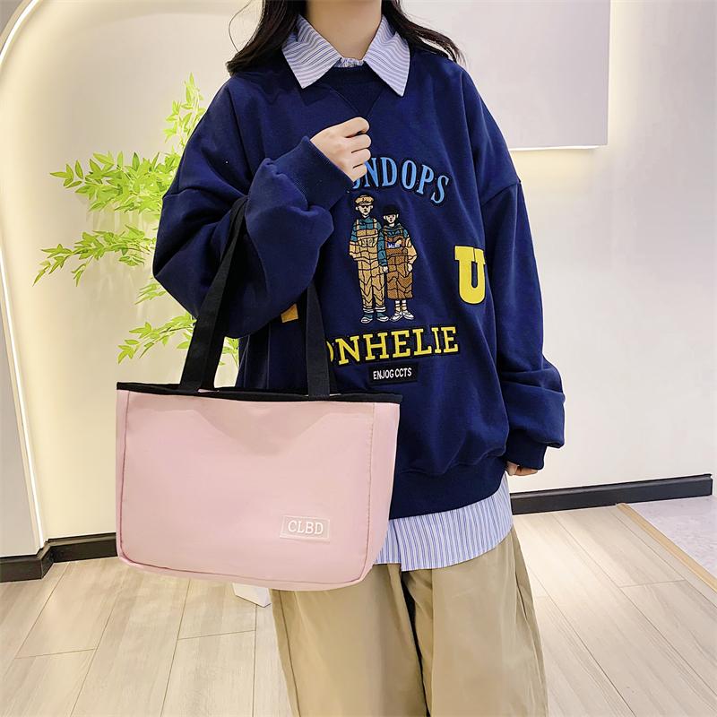 Three-Piece Backpack Set Student Schoolbag Girls Solid Colorlarge Capacity Backpack with Shoulder Bag Pen Bag