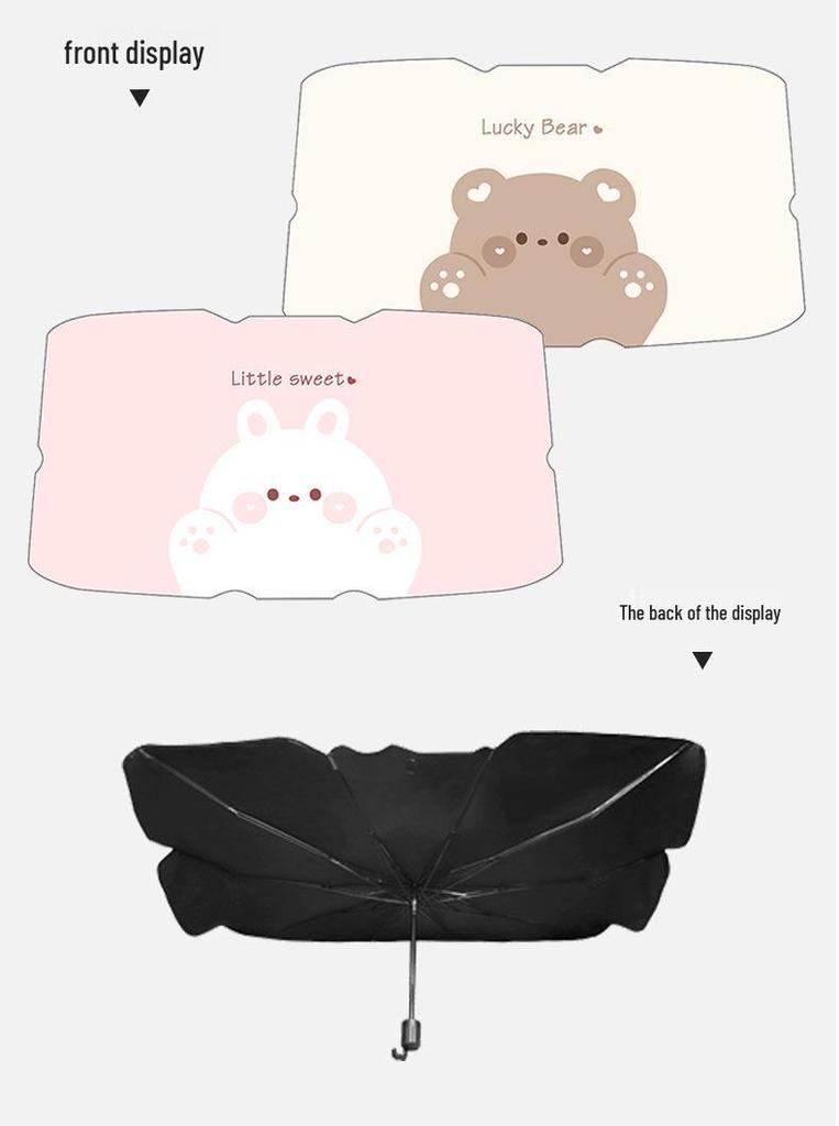 Cute Little Bear Retractable Car Sunshade Visor