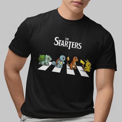 T-shirt Parodia Pokémon Iniziali Divertente Maglietta Grafica Abbey Road Unisex Gamer