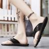 2024 Trend Summer Men Flip Flops Slippers Handmade Leather Light Comfortable Beach Flats Indoor Sliper Outdoor Men's Flip Flop