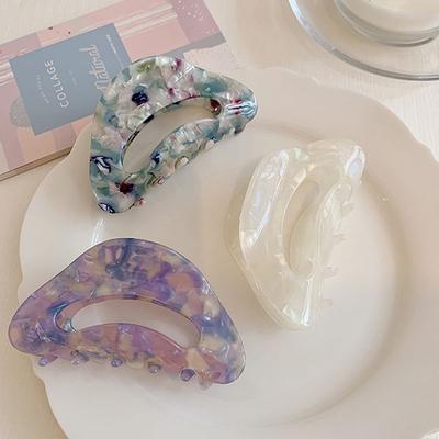 Korean Ink Acetic Acid Hairpin Simple Grab Clip French Sweet Mermaid Color Top Clip Hairpin Headdress