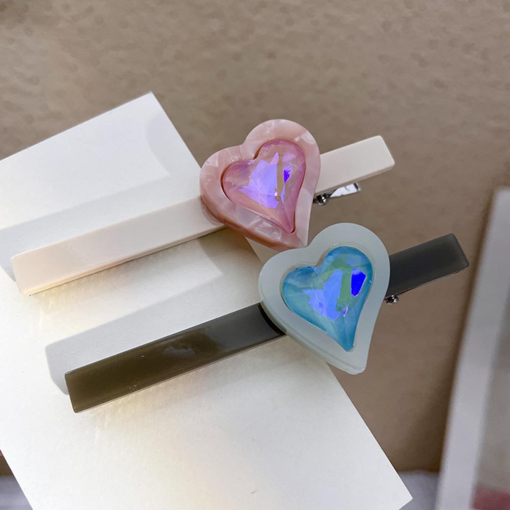 

Rhinestone Women s Accessories Heart Shape Hair Clip Bang Clip Duckbill Clip Korean Style Hairpin