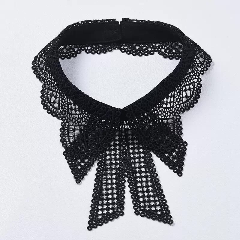 Fashion Lace White Fake Collar Women Detachable Collars for Women Black Lapel False Collars Woman Tie Clothes Accessories