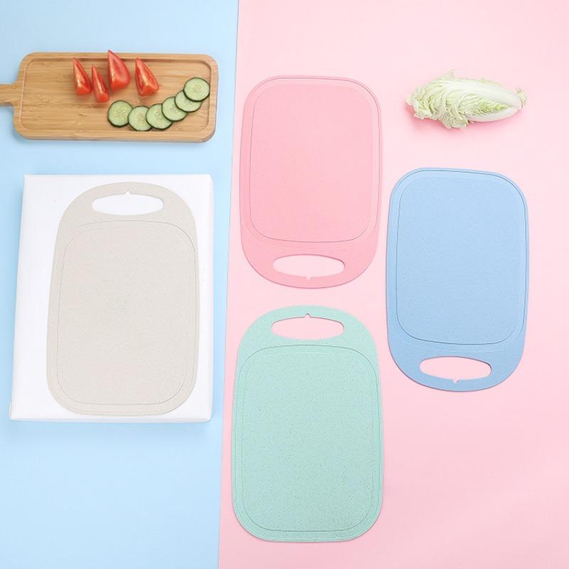 Wheat Straw Household Double-sided Vegetable Board for Cutting Fruits, Anti-mold and Anti-slip Plastic Small Chopping Board and Cutting Board