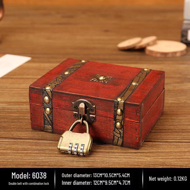 Vintage Wooden Desktop Jewelry and Keepsake Box