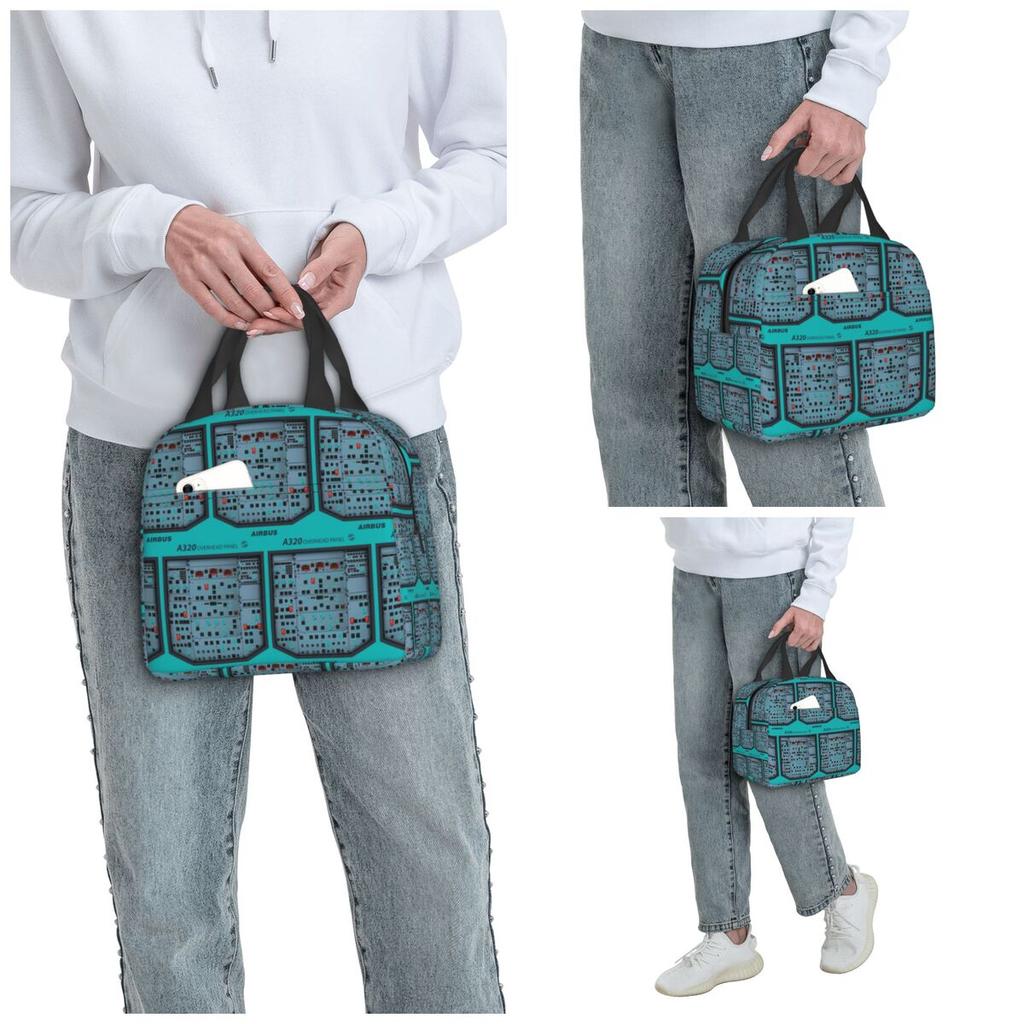 AIRBUS A320 OVERHEAD PANEL Insulated Lunch Bag for Kids School Cooler Thermal Food Box Tote Portable Lunch Boxes Container