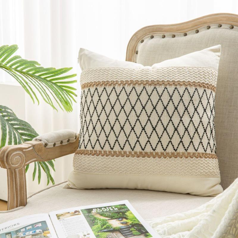 Bohemian Linen Pillow Covers Pillow Cushion Cases for Sofa Office Bed Home Textured Throw Decor Trendy Boho Chic Pillowcase