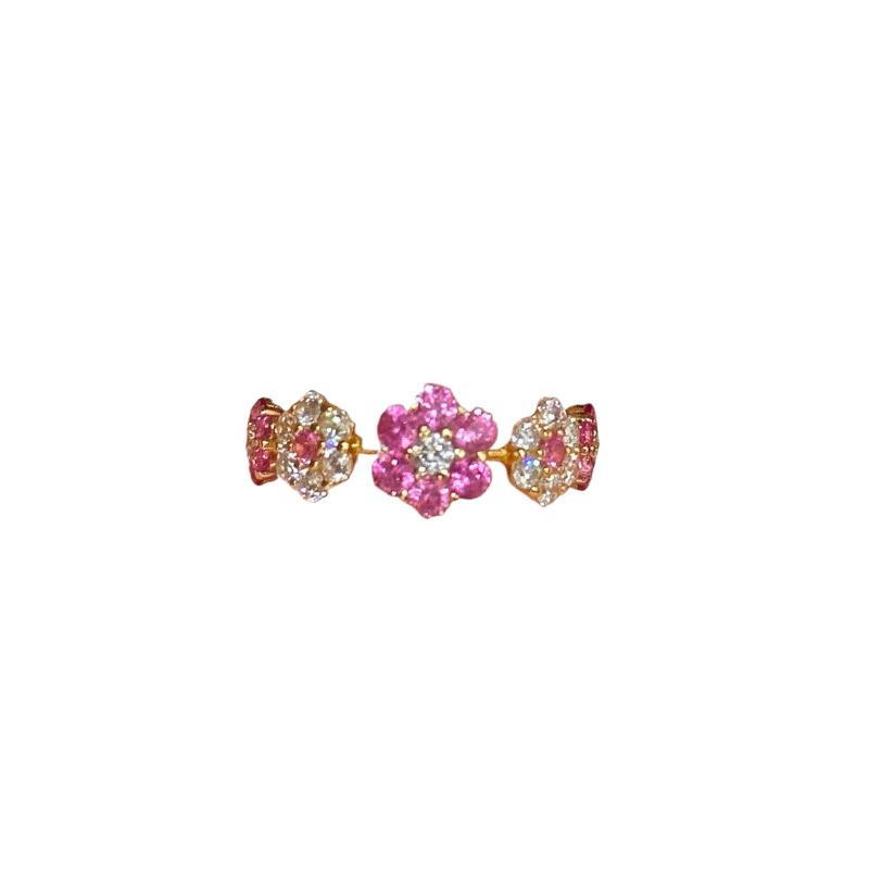 Kirschblüten-Inlay Rosa Diamanten Spleißblumenring Mode-Stil Süße Exquisite Ringe für Frauen Hochzeits Schmuck Geschenk