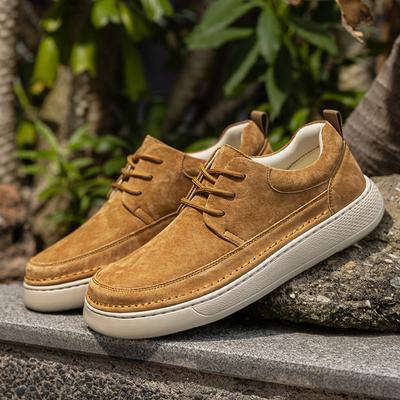 Handmade Men's Genuine Leather Comfy Soft Suede Shoes Luxury Brand Flat Designer Shoes Soft Bottom Casual Leather Walking Shoes