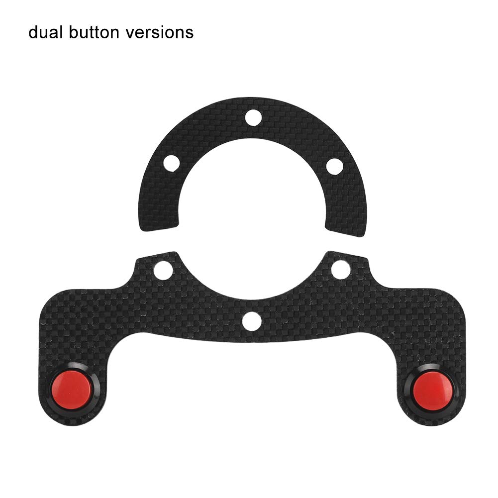 Qiilu Steering Wheel Horn Button, External Horn Button Kit Carbon Fiber for OMP/Nardi/Sparco 6 Volt Steering Wheel (Pair)