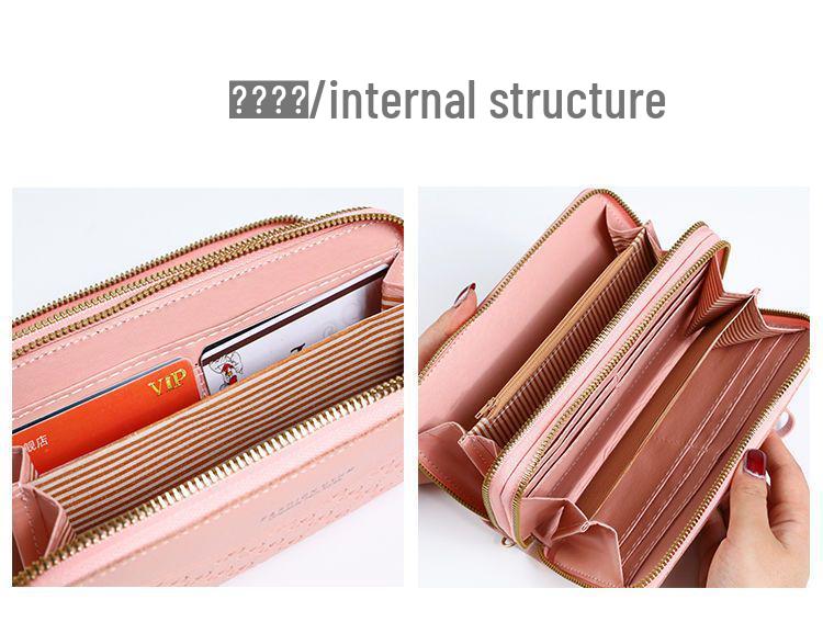 Women's Large Zipper Wallet with Phone Pocket and Card Slots