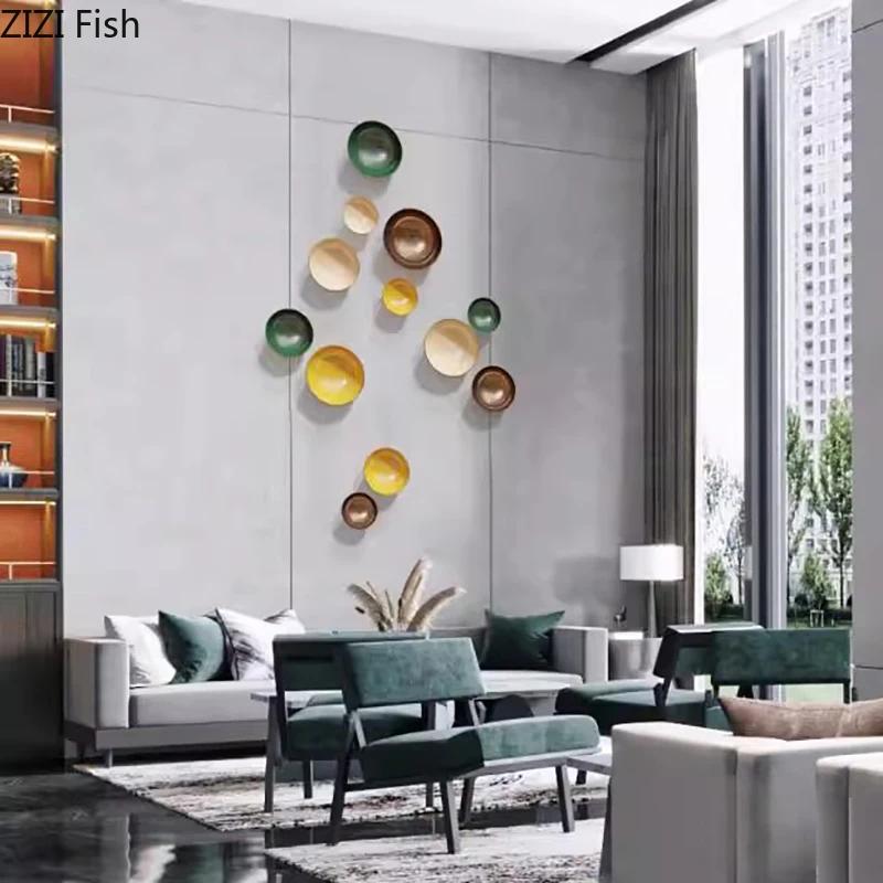 Colorful Disks Wall Hanging Ornaments Room Aesthetics Living Room Sofa Wall Background Display Round Hanging Decorations