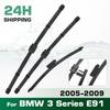 For BMW 3 Series E91 2005-2009 2006 2007 2008 Wiper Front & Rear Wiper Blades Windshield Windscreen Window Brushes 24"+19"+14