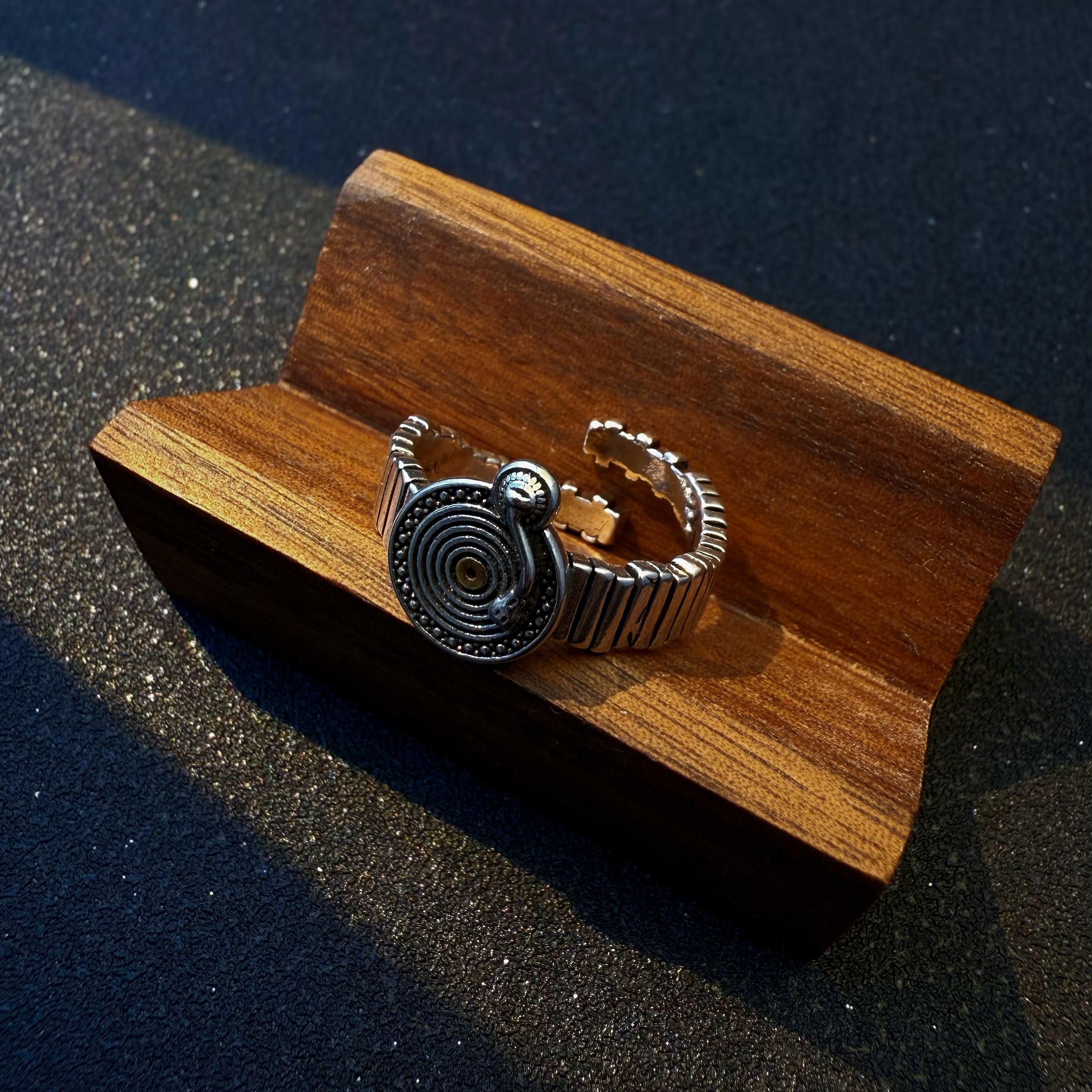 

Retro Vinyl Record Adjustable Open Ring For Men Women Punk Gothic Edgy Copper Trendy Unisex Accessories Music Lover Gift 5-11