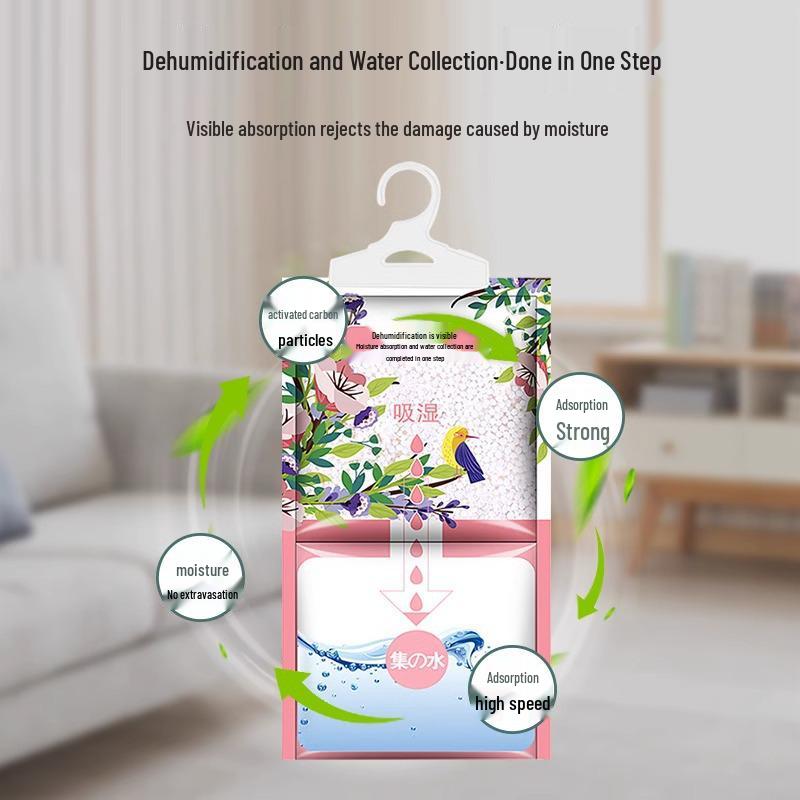 Pungă dezumidificator absorbant de umiditate agățabilă: Anti-Mucegai, Umiditate & Absorbție Apă pentru Dormitoare & Dulapuri
